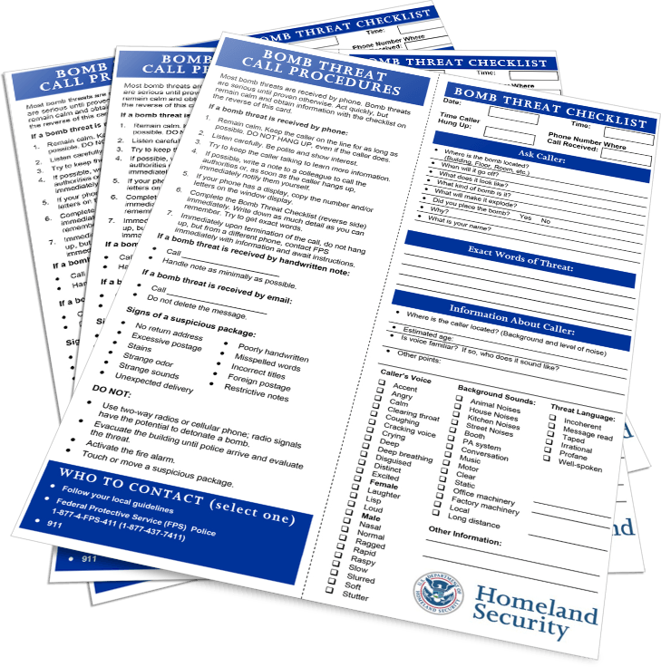 Bomb Threat Checklist