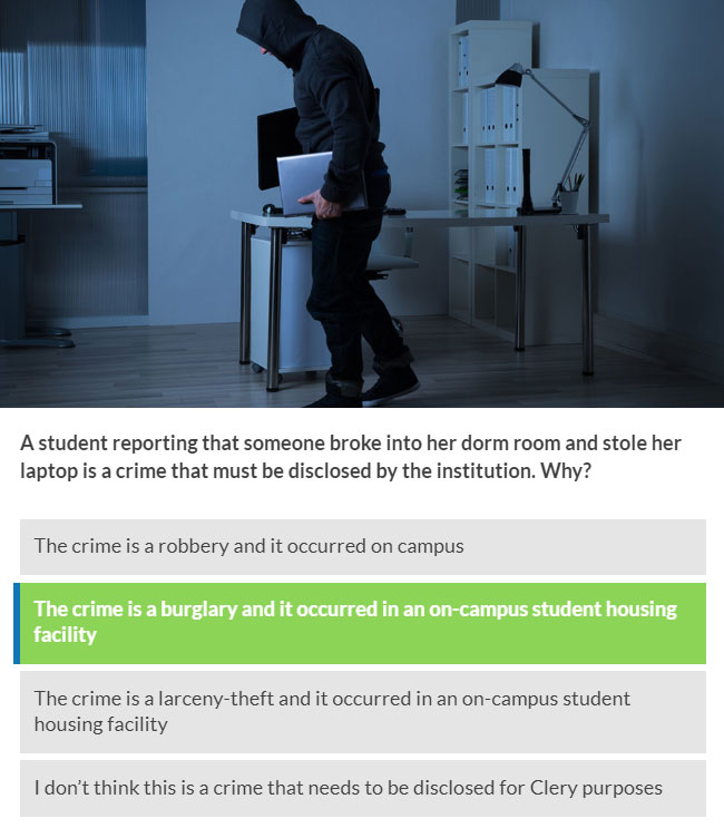 What Would You Do in These Clery Crime Scenarios?, slide 5