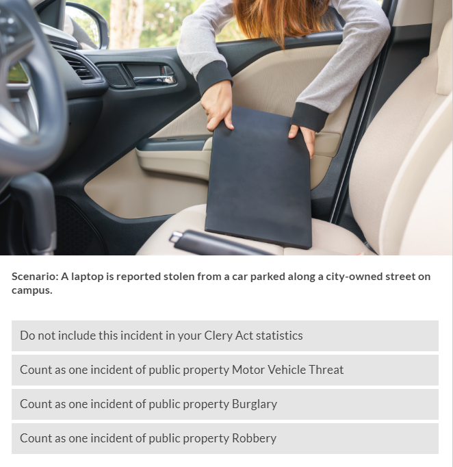 How Would You Classify These Clery Crimes in Your ASR?, slide 16