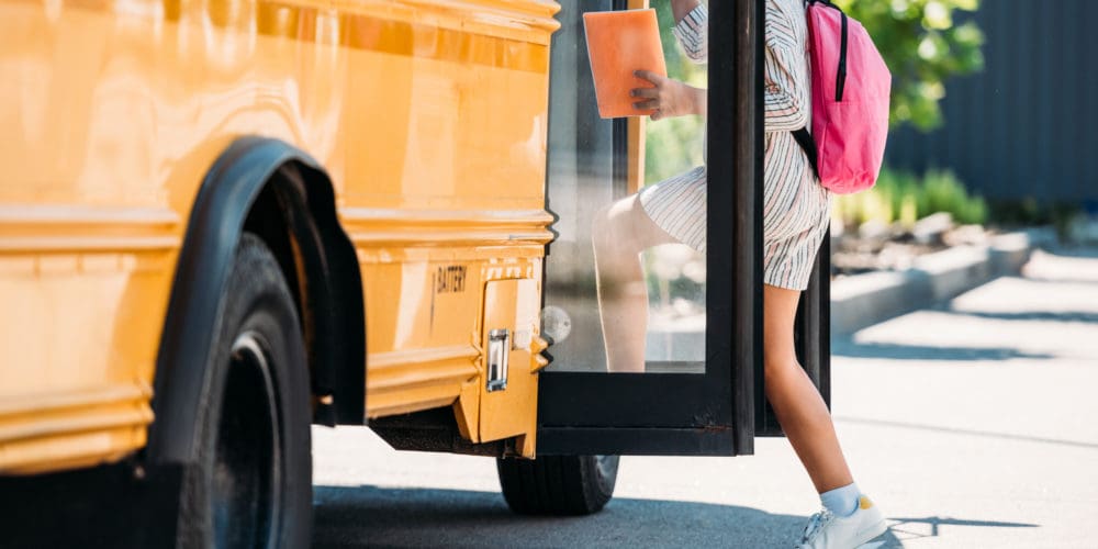 Truck Sideswipes School Bus, Almost Hits Children