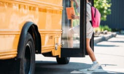 Truck Sideswipes School Bus, Almost Hits Children