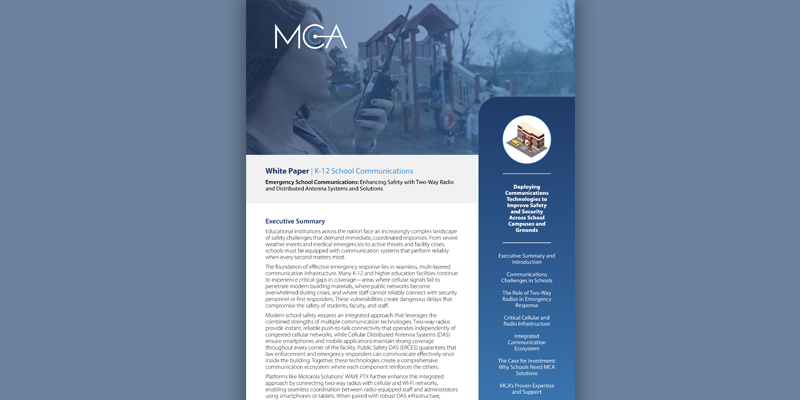 Emergency School Communications: Enhancing Safety with Two-Way Radio and Distributed Antenna Systems and Solutions