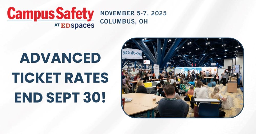 CS@EDspaces, happening November 5–7 in Columbus, Ohio, offers discounted attendee registration rates until September 30. Campus Safety at EDspaces